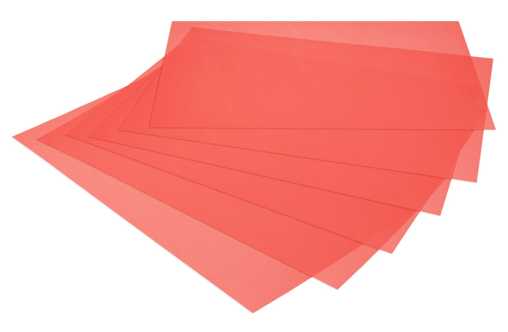 Kuber Industries 6 Pieces PVC Refrigerator/Fridge Multipurpose Drawer Mat Set(Red)-CTKTC32290
