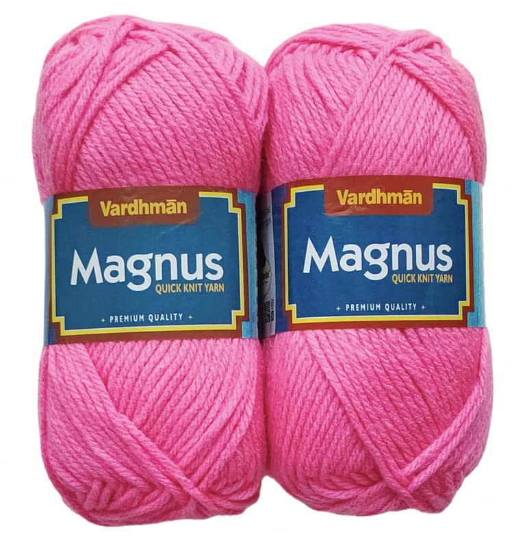 Vardhman Magnus Wool, 400 gm Thick Yarn (1 Ball /100 Gram Each) Best Used with Knitting Needles, Crochet Needles Wool Yarn for Knitting Dyed Shade no-16