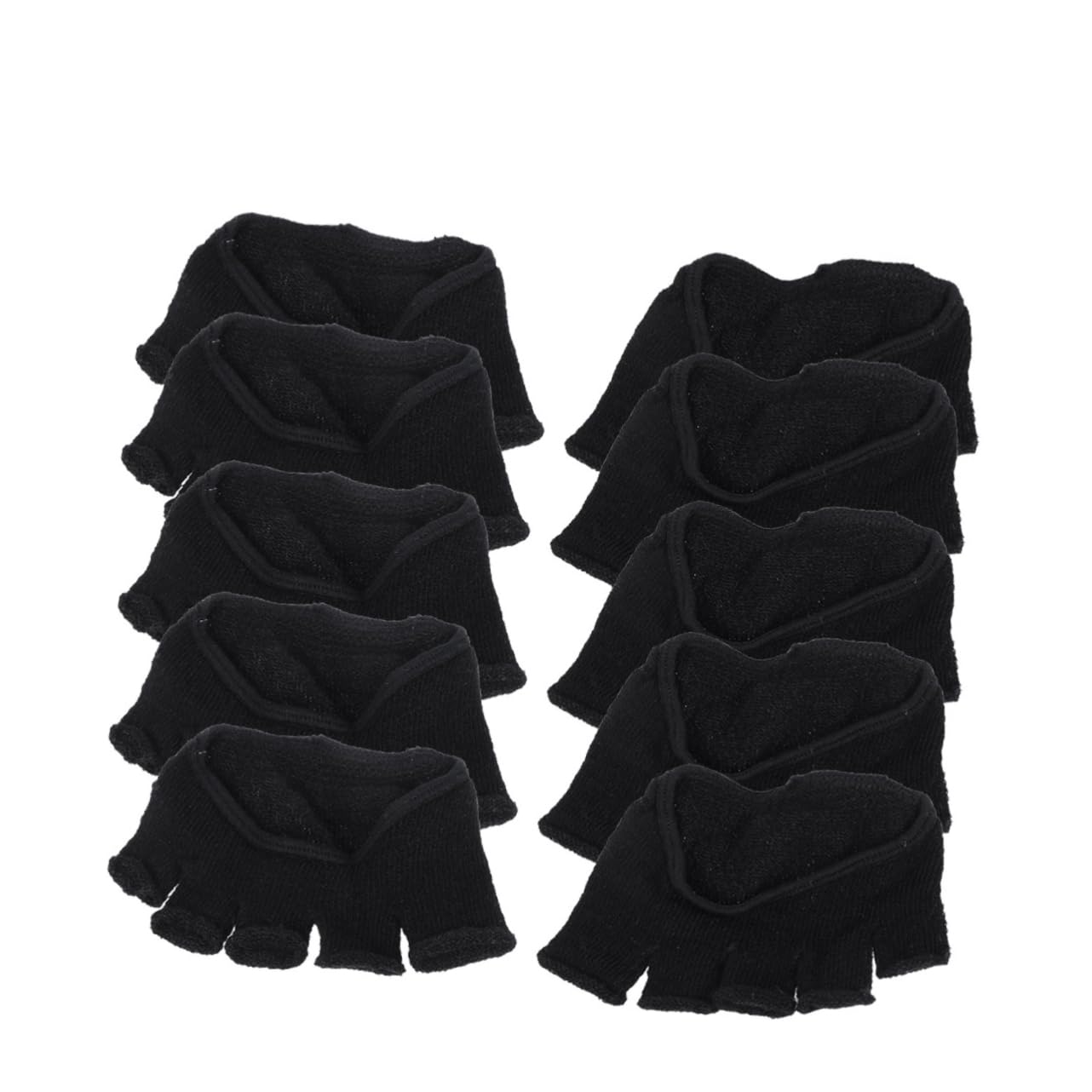 COSMEVIVI 5pairs Pack Toe Five Toe Socks Non- Forefoot Socks for Women Breathable Sweat-absorbing Black Design Comfortable and Skin-friendly