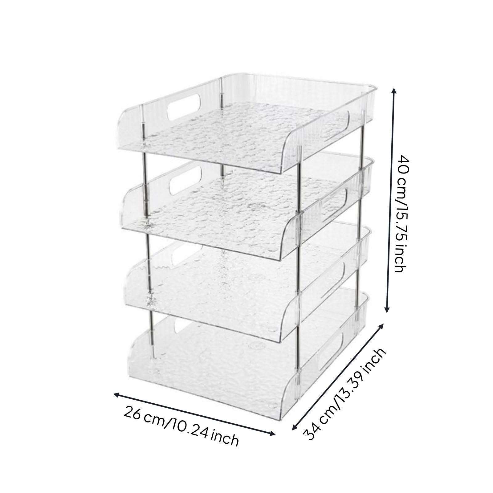Amagogo Organisateur de Bureau Étagère de Rangement Trieur de Papier Porte-documents Casier de Fichiers Vertical pour A4 Cahiers et Papeterie Adapté au Bureau, 4 Niveaux