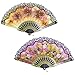 Grosun 10 Pieces Spanish Hand Fan Handheld Fans for Women Floral Spanish Folding Fan Foldable Fan Vintage Fans Handheld Hand Fan for Wedding and Party Decoration