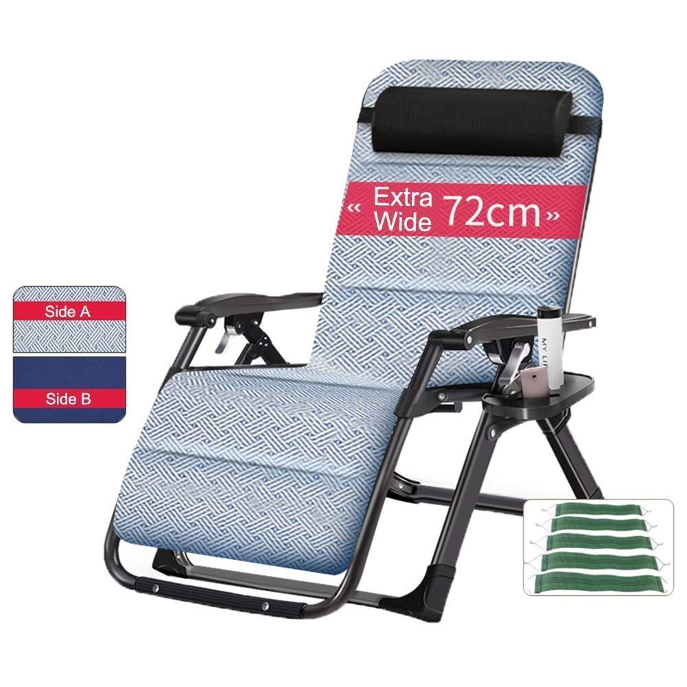 Fauteuil de terrasse inclinable à gravité zéro réglable | Chaise longue grand format