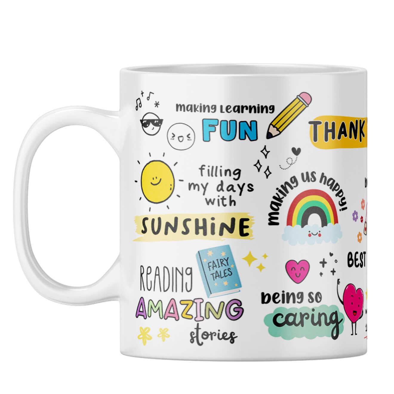 YuBingo Teacher Thank You Mug - Playful Appreciation Gift, Fun Teacher’s Cup (White Coffee Mug, Tea Cup, 310ML)