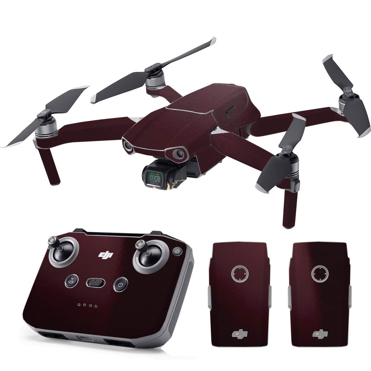 SopiGuard Skin for DJI Mavic Air 2 Precision Vinyl Sticker Full Drone Set + Controller + 3 Battery Skins (Gloss Black Rose)