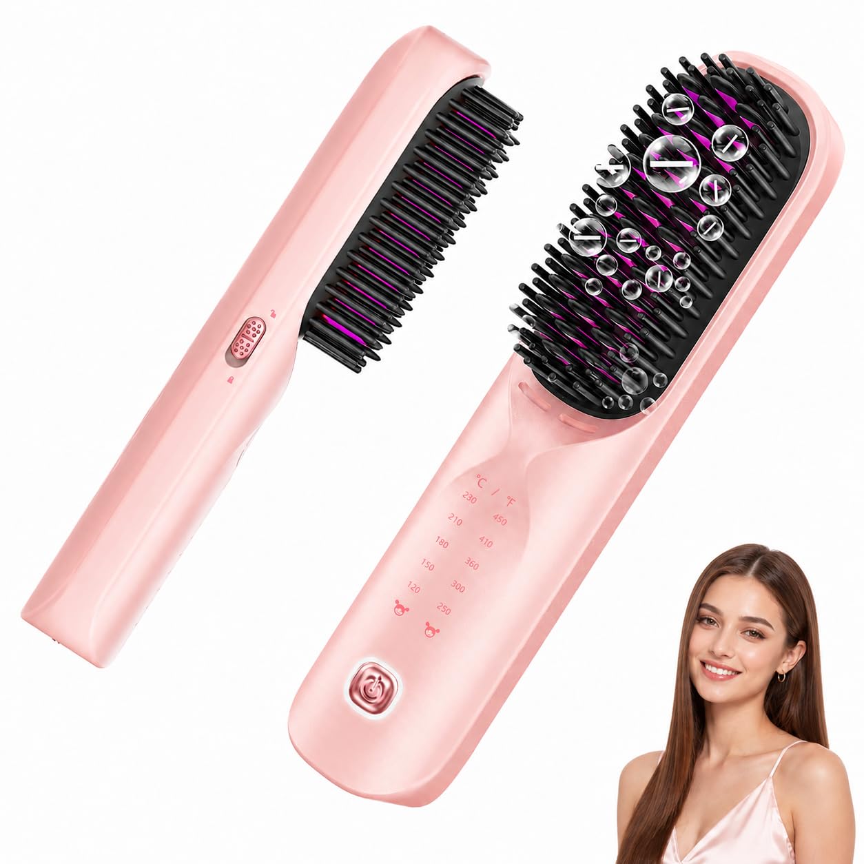 Bopcal cordless hair straightener brush