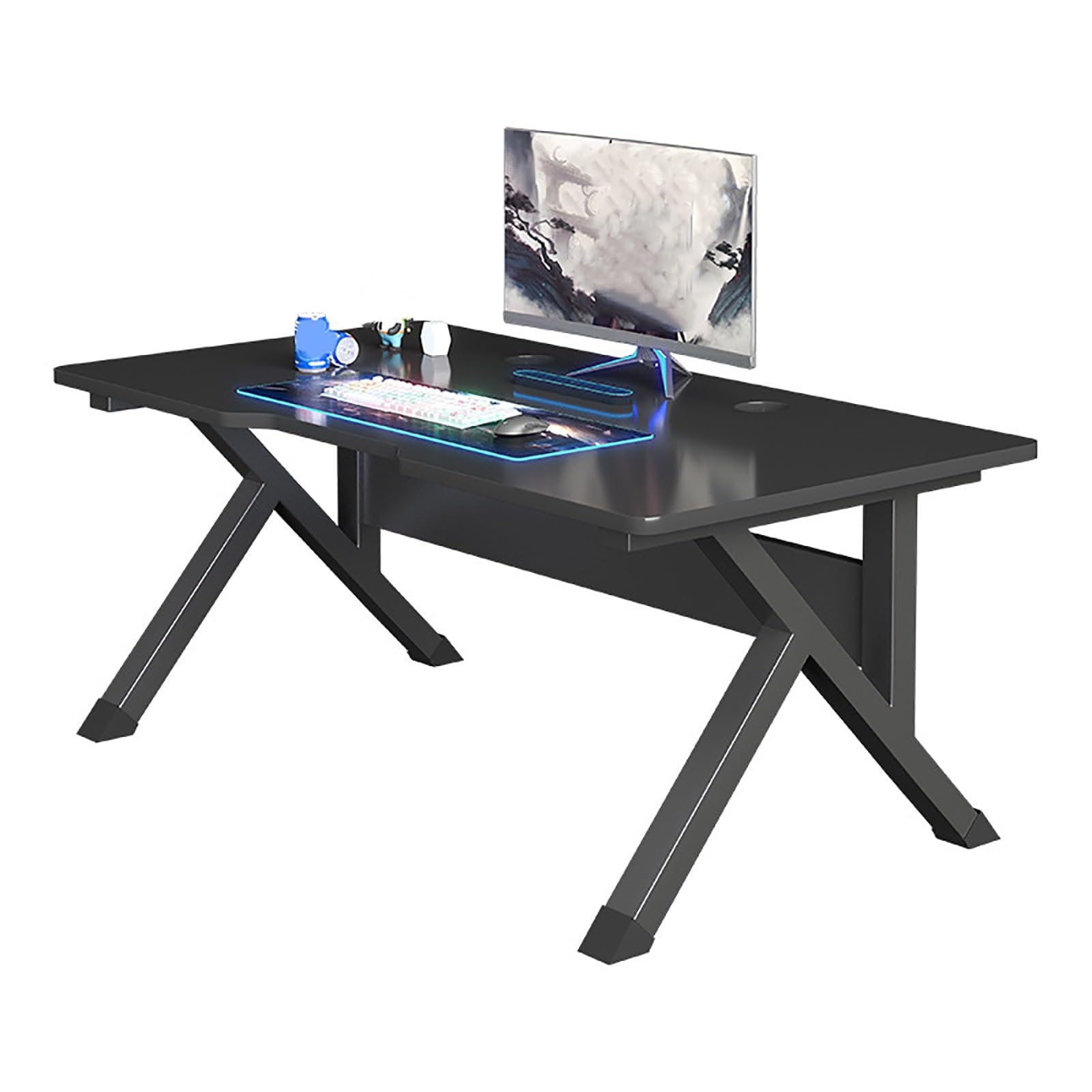 Scrivania da gioco Home Office Design salvaspazio facile da montare si adatta a monitor da 80 pollici, perfetta per giocatori e professionisti.