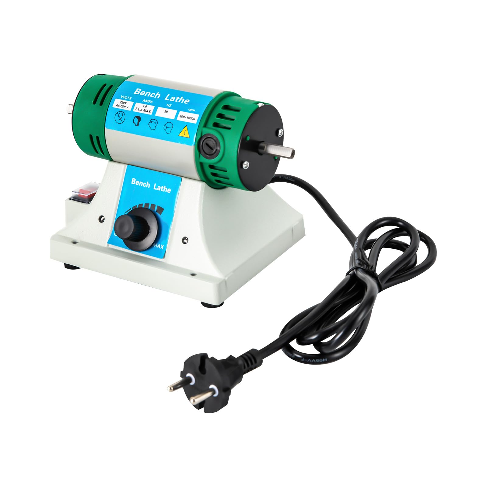 Banco Pulidor de Mesa 320w,Eléctrico Máquina de Pulido Joyería 800 a 10.000 Tr/Min con 2 Ruedas de Tela y 2 Lijadoras de Fibra,Para el Motor de Torre Dental de la Joyería
