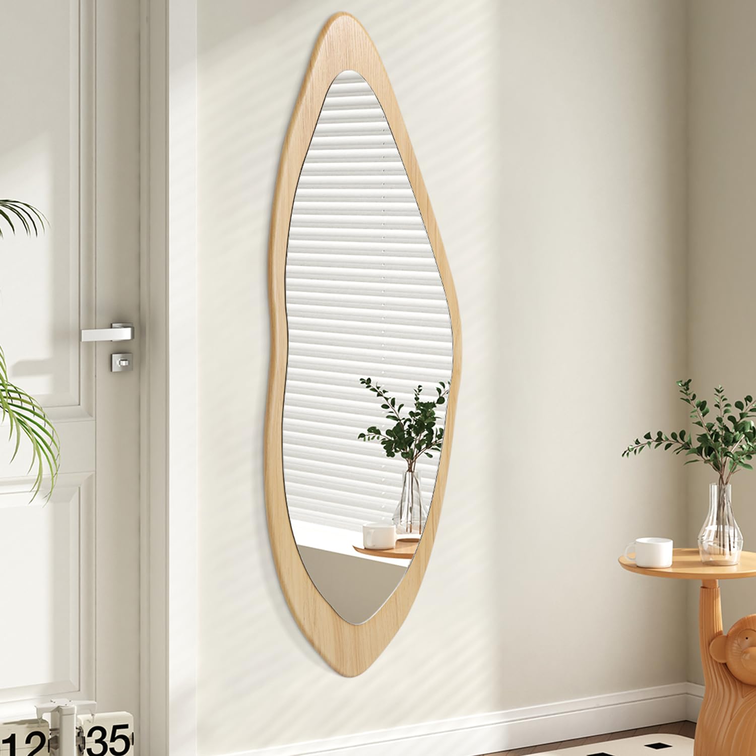 AAZZKANG Asymmetrical Large Mirrors 120x40cm Rustic Irregular Full Length Mirror Decorative for Bedroom Living Room Hallway Entryway Wall Mounted