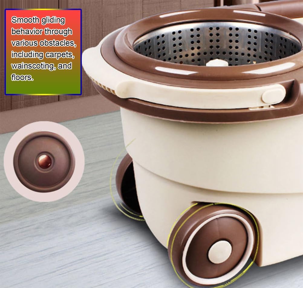 Spin Mop and Bucket System, Heavy-Duty Thickened Bucket with Removable Spin Basket, Hands-Free Wringing, 2-in-1 Wet Dry Floor Mop,