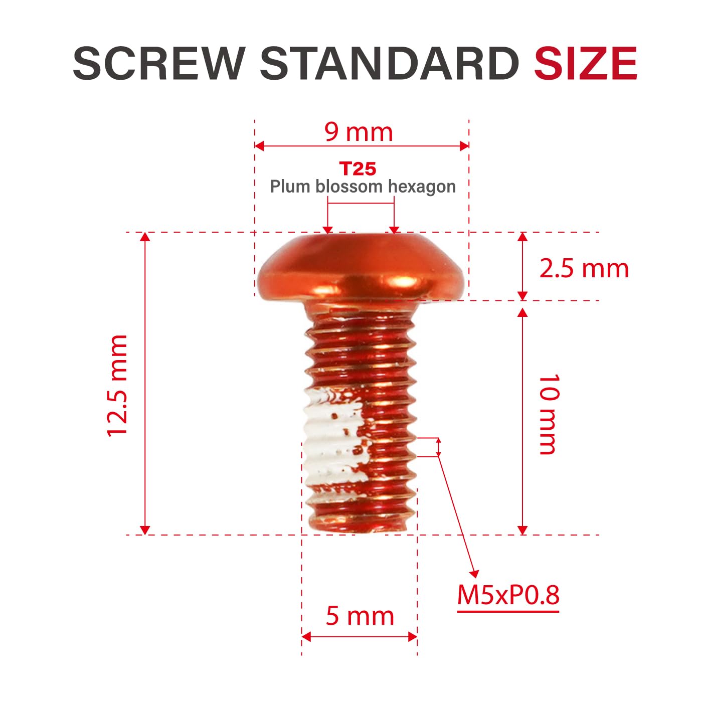 CNCLOL MTB Disc Rotor Bolts,M5x10mm Brake Rotor Screws,12Pcs Steel Rotor Bolts for Bike(red/blue/orange/green/Black/gold) - Image 2