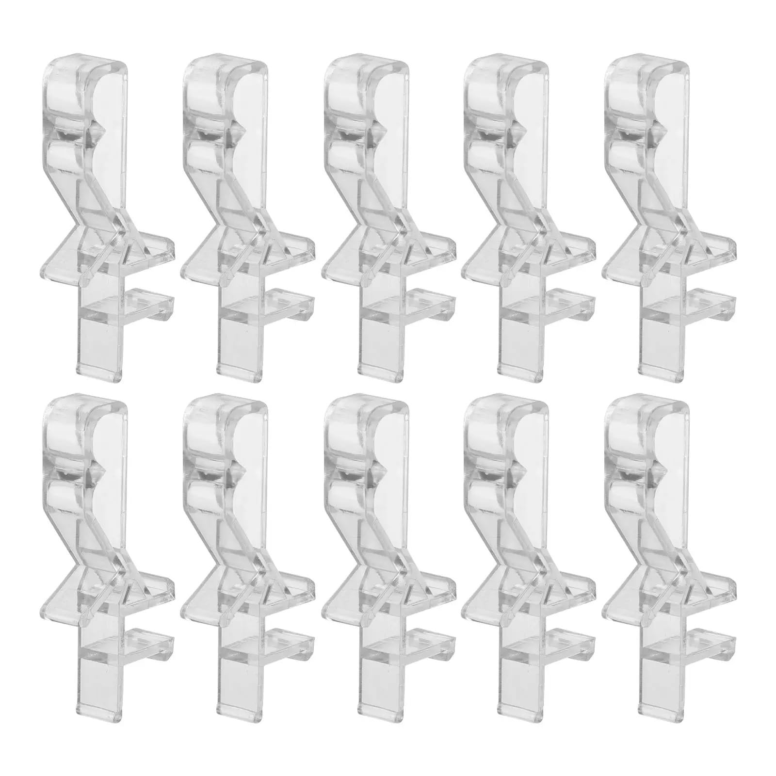 10 Pcs Transparent Curtain Retainer Clips Shower Hardware Valance Blinds Adjustable Strong Installation For Door