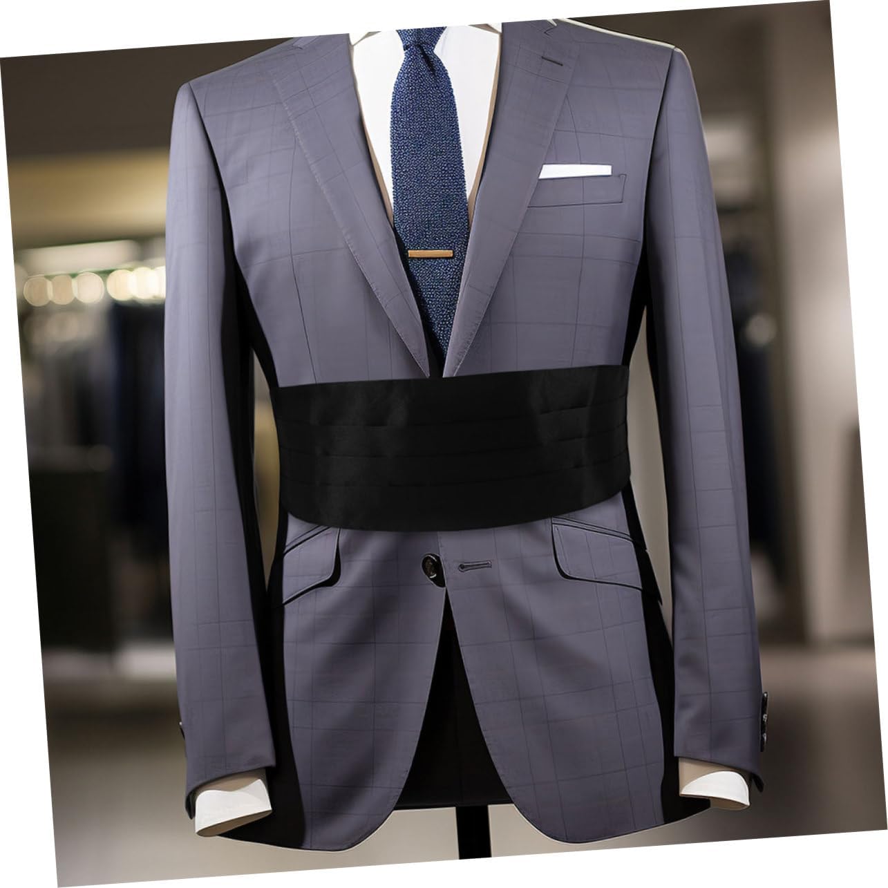 BESTYASH 2pcs Adjustable Solid Color Cummerbund for Men Waistband for Weddings and Formal Events Comfortable Fit Durable Material