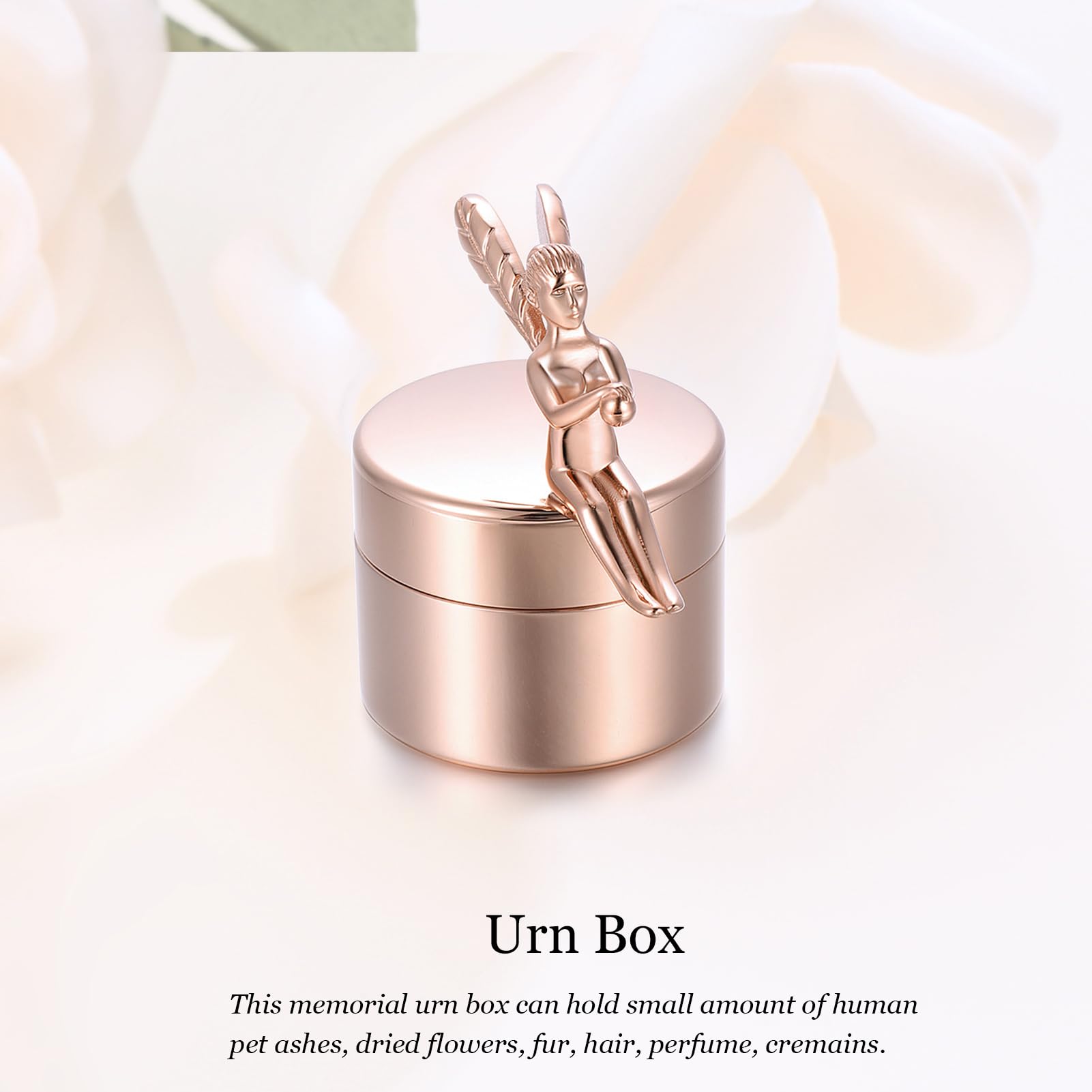 Minicremation Urna pequeña para cenizas humanas, hermosas urnas mini compartidas con exquisita caja de almacenamiento de cremación Keepsake Memorial y cenizas para seres queridos (G010-oro rosa)