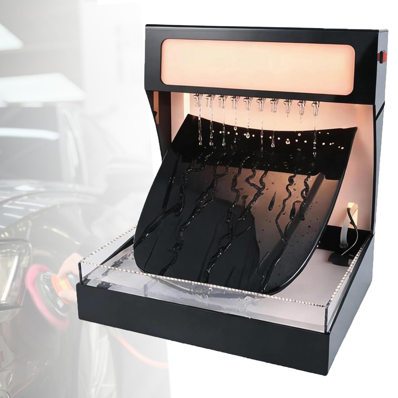 NYANS Hydrophobic Testing Machine, Water Repellent Tester for Car Paint Films PPF Ceramic Coating, with LED Light Adjustable Flow, for Auto Detailing Pros Metal-Orange