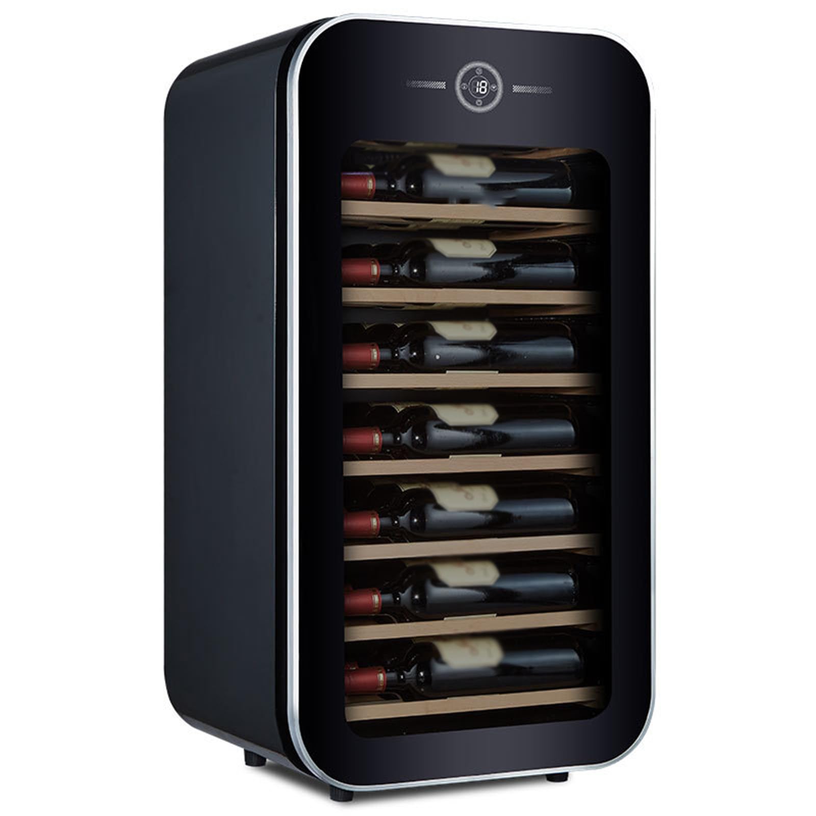Cantinetta per vino indipendente Cantinetta per vino piccola per uso domestico 71 litri 22 bottiglie di vino rosso Cantinetta per vino a temperatura costante,Black