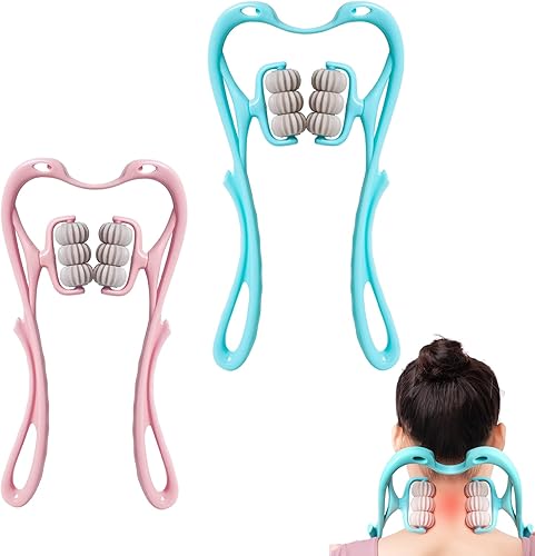 Masajeador de cuello, rodillo masajeador de cuello, rodillo masajeador de cuello y hombros, herramienta masajeador de cuello para aliviar el dolor