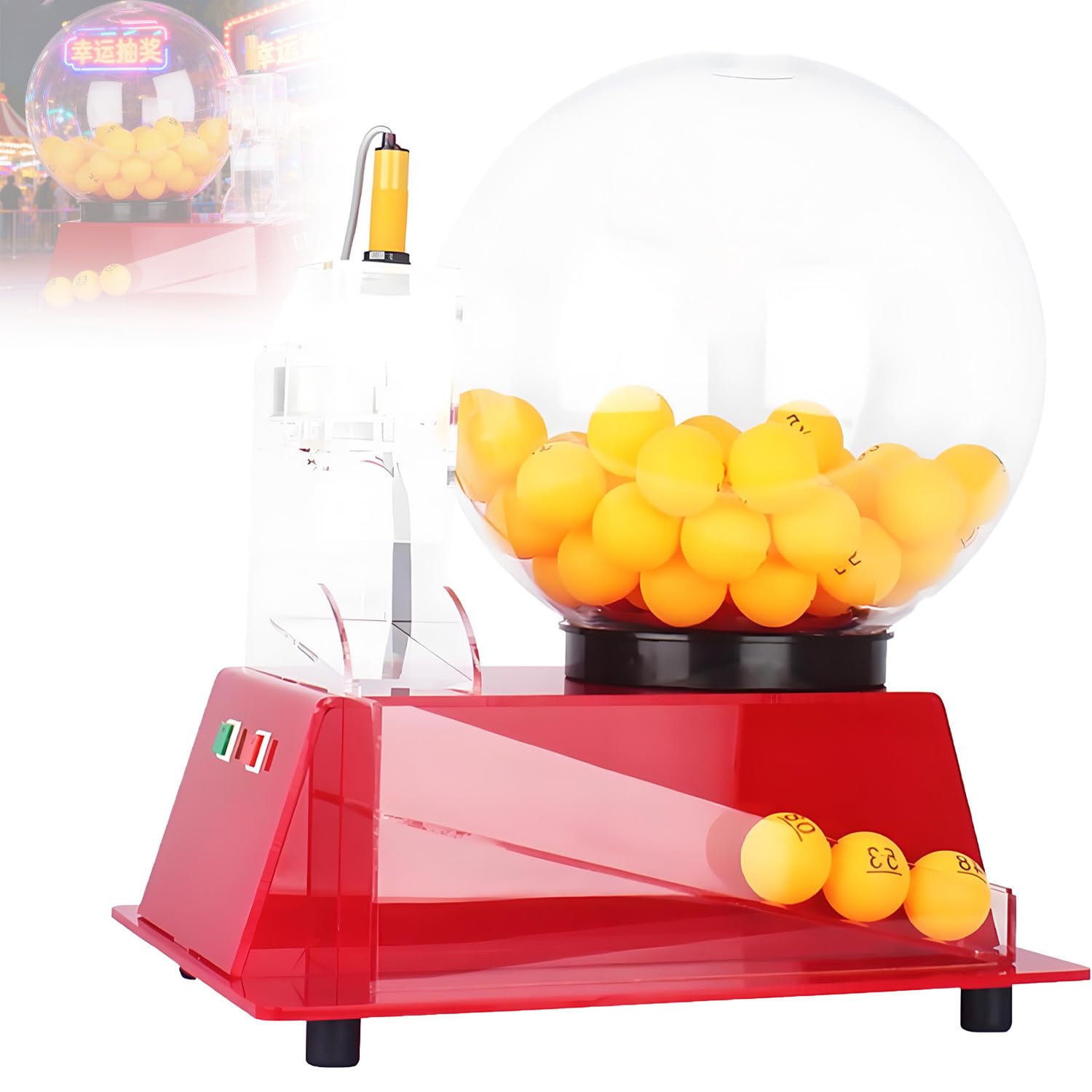 Machine à Boules de Bingo avec 60 Boules Red