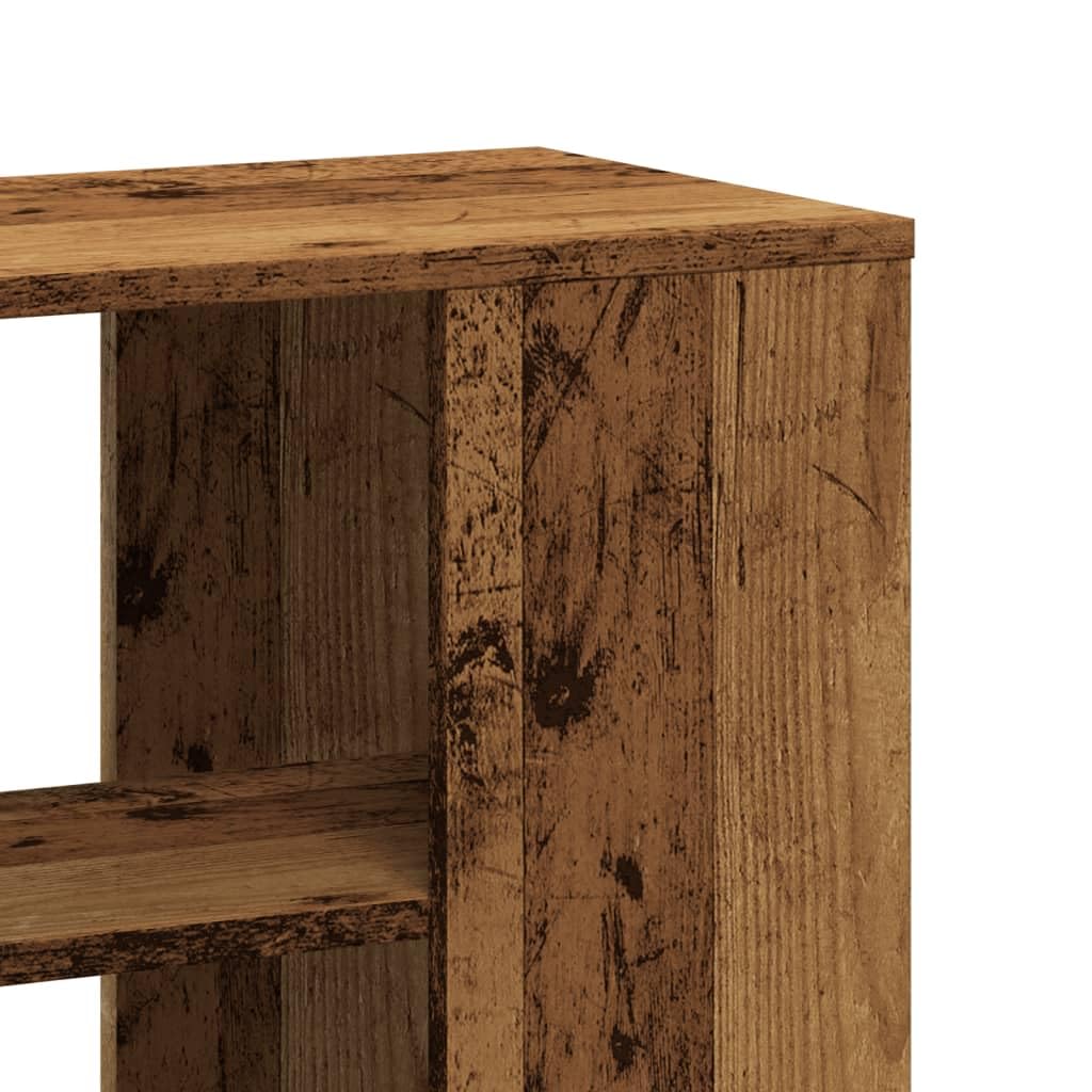 Armario auxiliar con aspecto de madera vieja, 60 x 30 x 50 cm, material a base de madera con 2 estantes, espacio de almacenamiento para utensilios y artículos del hogar, placa superior estable