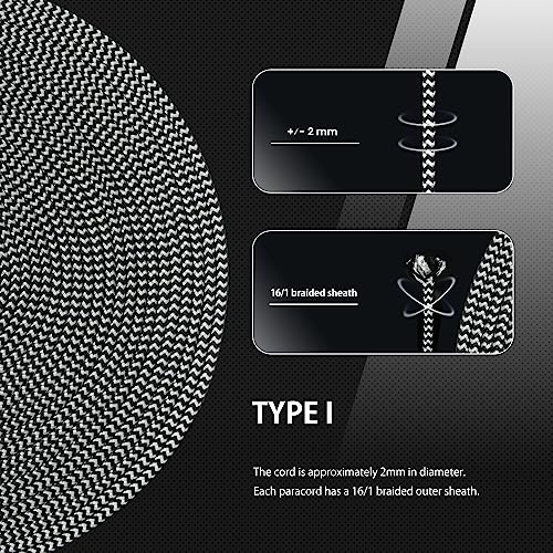 Abma Cord Paracord 100 lbs 2mm 100% Nylon 30M - Zebra, Shockwave-zebra, 30 Meters - Image 4