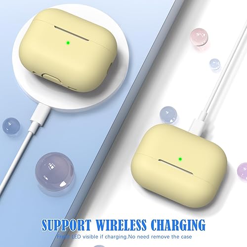 Miniatura 7 de Funda para AirPods Pro de 2 generación, silicona suave anticaídas de grado militar, absorbe los golpes, para AirPods Pro, con llavero y kit de