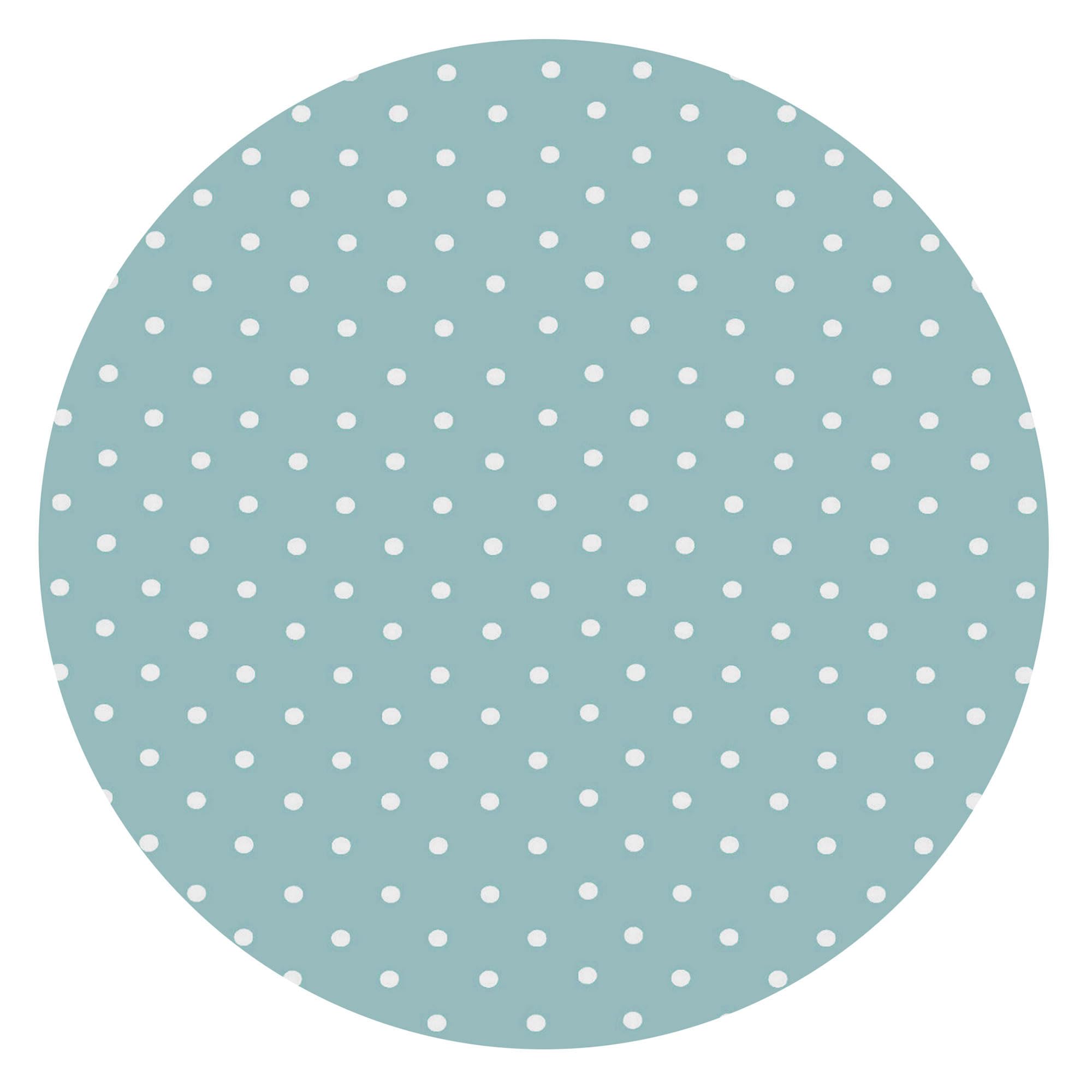 QPC Direct Duckegg Blue Polka Dot PVC Oilcloth Table Cover Vinyl Tablecloth 135cm (53") Diameter Round