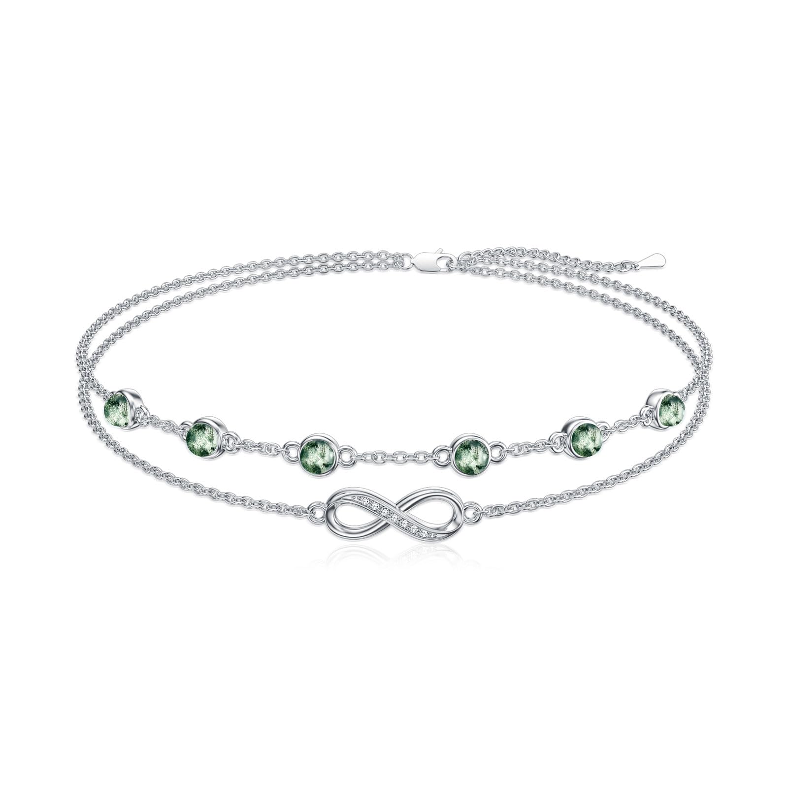 Dorunmo Anklet Bracelets For Women 925 Sterling Silver Birthstone/Infinity/Butterfly/Evil Eye/Turtle/Pineapple/Starfish/Heart Anklets Bracelets Jewelry Gifts for Women