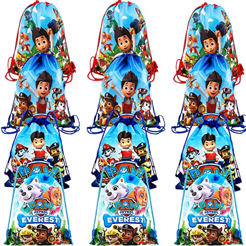 LUKIUP Kindergeburtstag Turnbeutel,12 Stück Kordelzug Rucksack Kinder,34.5 x 27.5 cm,Kindergeburtstag Geschenktüte ,Geschenktasche Partyzubehör für Kinder Geburtstagsparty weihnachten halloween Cover