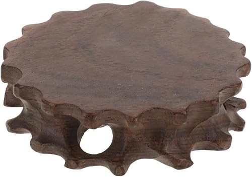 balacoo Solid Wood Base Pedestal Stand Vintage Decor Vase Stand for Home Mini Wooden Vase Display Base | Bring rustic charm to any room. The stable wooden platform protects surfaces and gives your prized plants a stage t