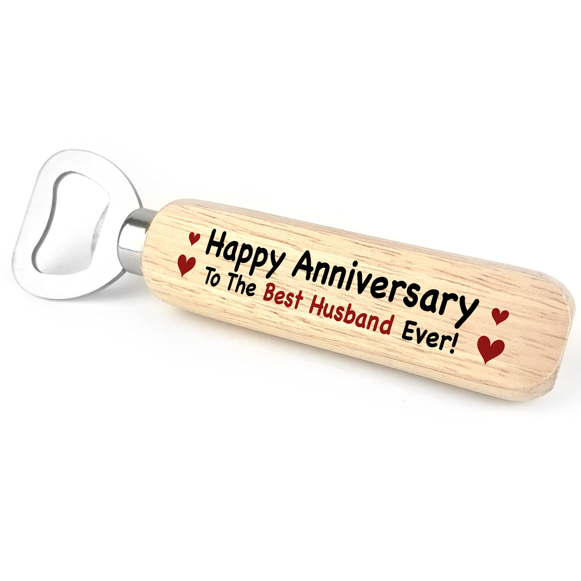 Novelty Anniversary for Husband Wooden Bottle Opener Gift for Him Keepsake