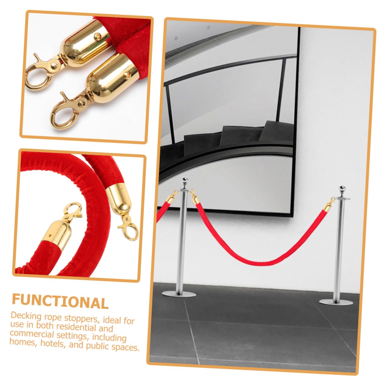 HOMOCONO Metal Rope End Stoppers Snap Hook Winch Cable Hook Stopper Decking Rope Fittings