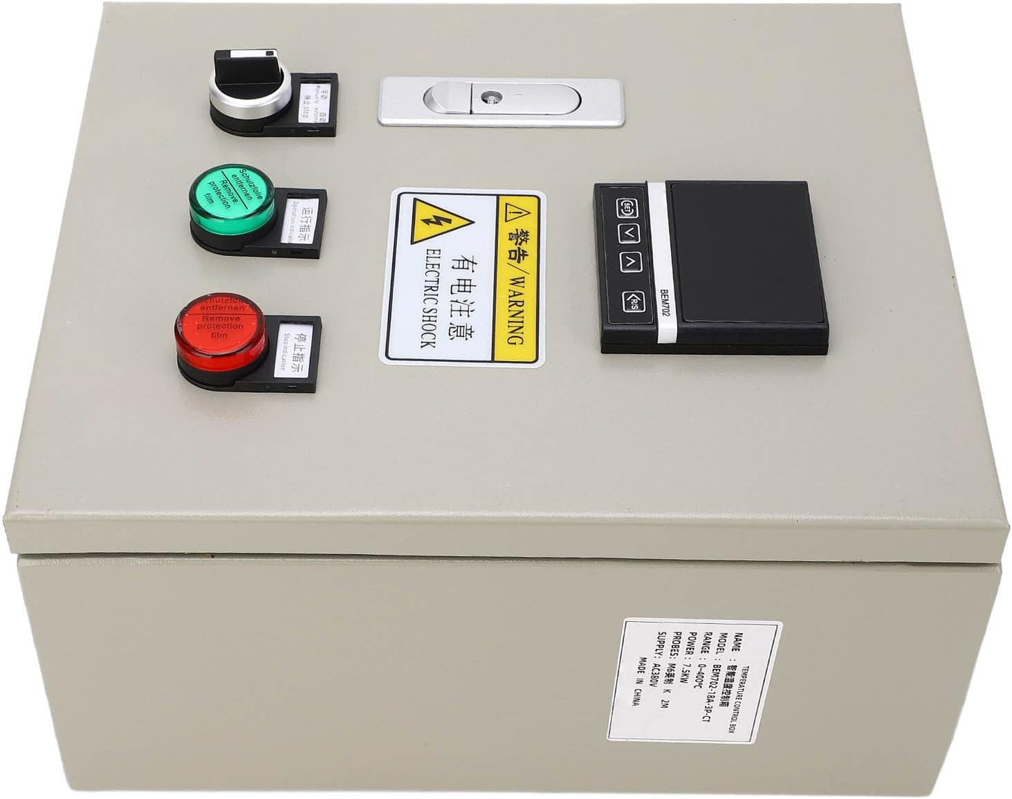 PID Temperature Controller with Thermocouple, Digital Temp Control 0-400℃ 380V AC 3 Phase 7.5KW for Home Brewing Oven Incubator