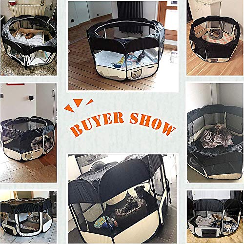 Melko Welpenauslauf 125 x 125 x 64 cm Welpenlaufstall faltbar Tierlaufstall für Kleintiere Hunde Katzen Hasen - Pink