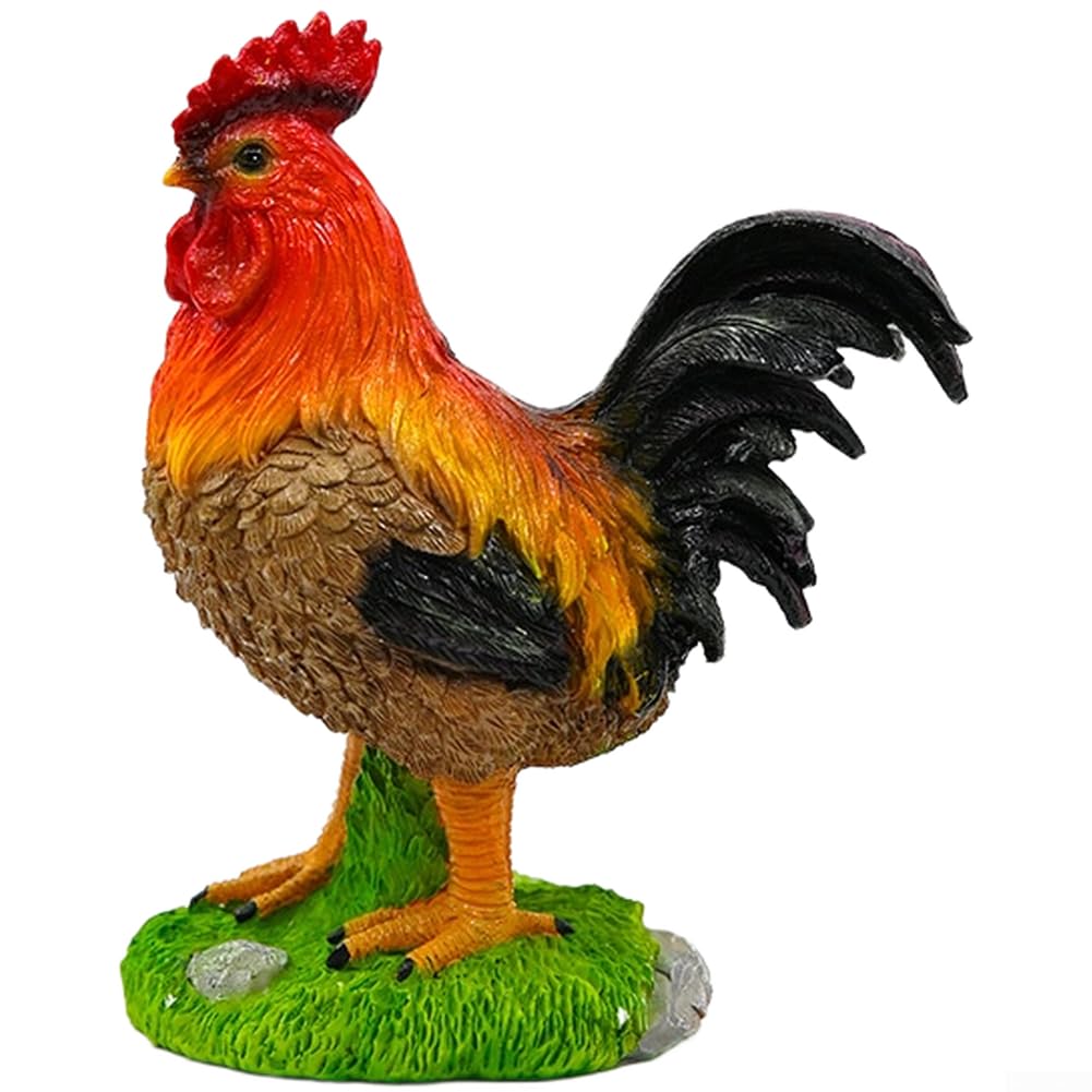 Coq en résine fait main objet d'art résistant aux intempéries