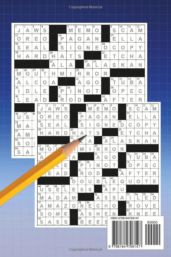Easy Crossword Puzzle Book for Adults and Seniors: 50 Large Print Easy Puzzles with Solutions | Compact 6" x 9" Travel Size Brain Games for Relaxation, Vocabulary Building, and Mental Exercise image 3