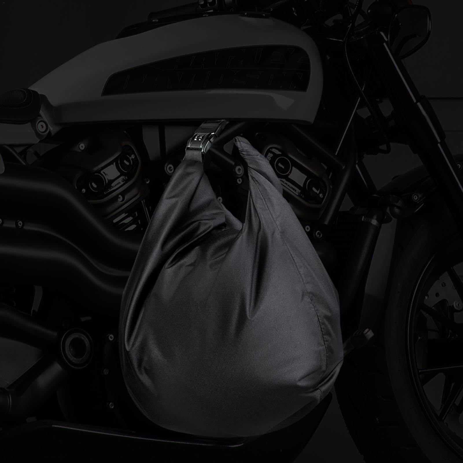 Sac de rangement étanche pour casque de moto, sac de rangement verrouillable en tissu Oxford pour l'extérieur, Noir , Refer to
