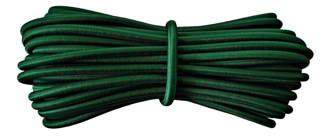 Round Elastic Cord - 5 mm diameter - Dark Green - 5 metres