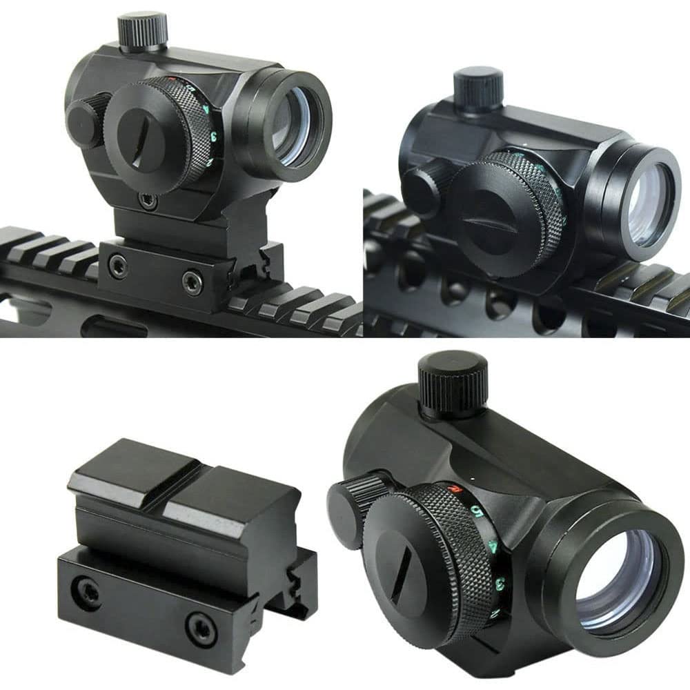 Mira telescópica táctica T1 de Punto Rojo y Verde, óptica de Airsoft, holográfica, Montura elevada de 20 mm, Airsoft. Solo para Uso Deportivo
