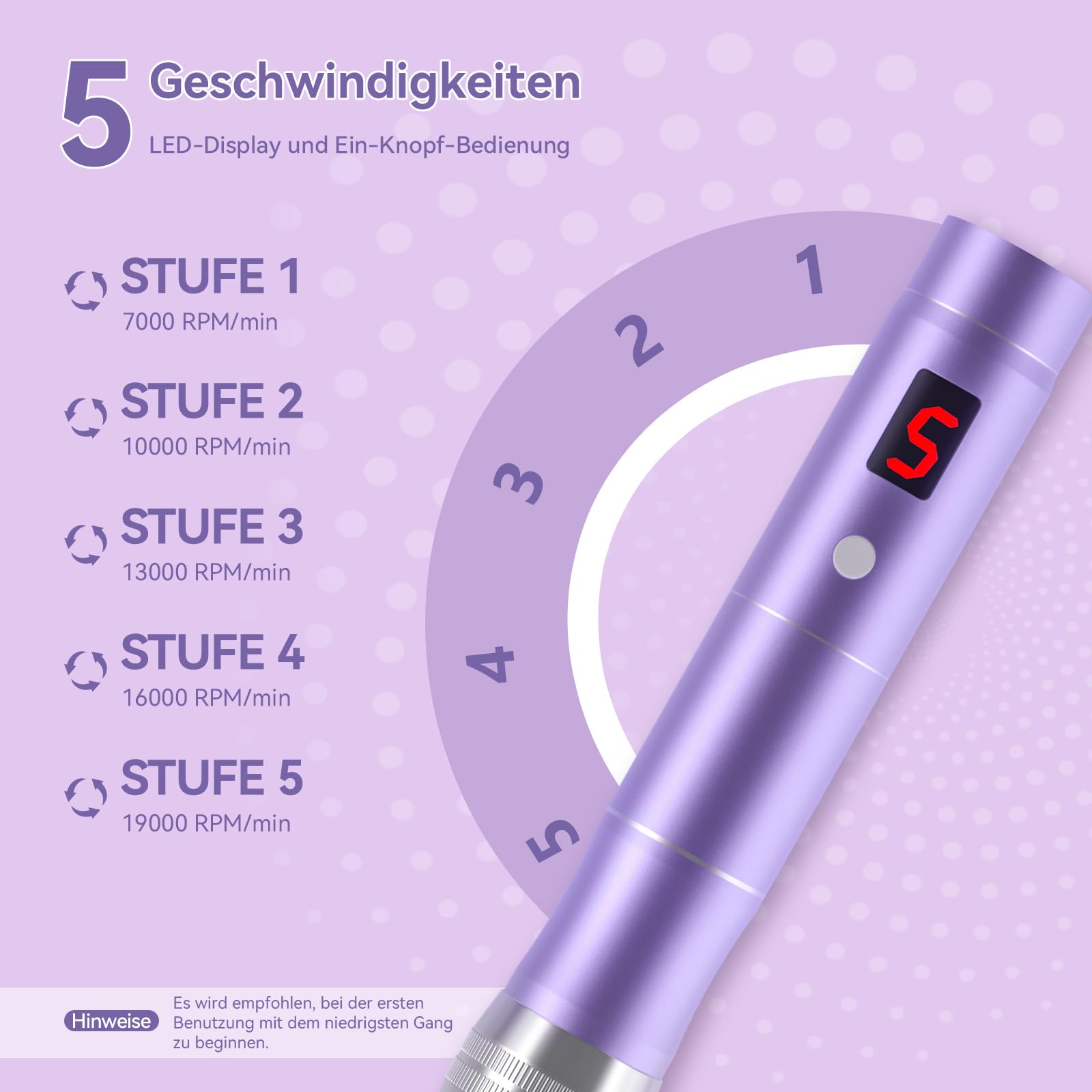 QUELLE Microneedling Pen Elektrisch,Kabellos Dermapen Microneedling mit LCD Bildschirm und 5 Stufen inkl.16 Patronen für Hautpflege