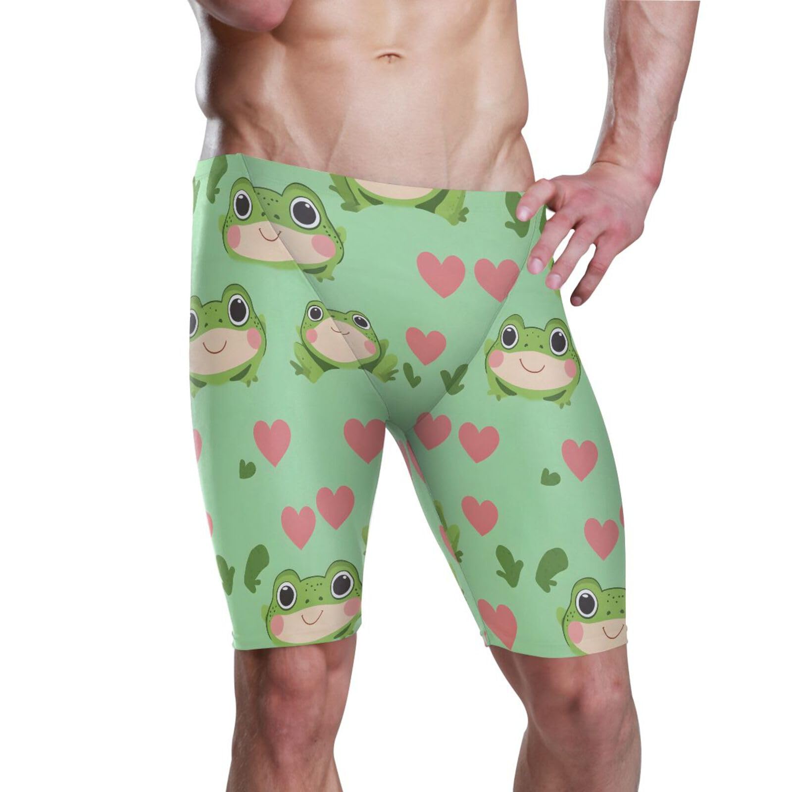 Swimsuit for Men Cute Frogs Red Heart Valentine Men's Swimsuit Jammer XXL 202b8446