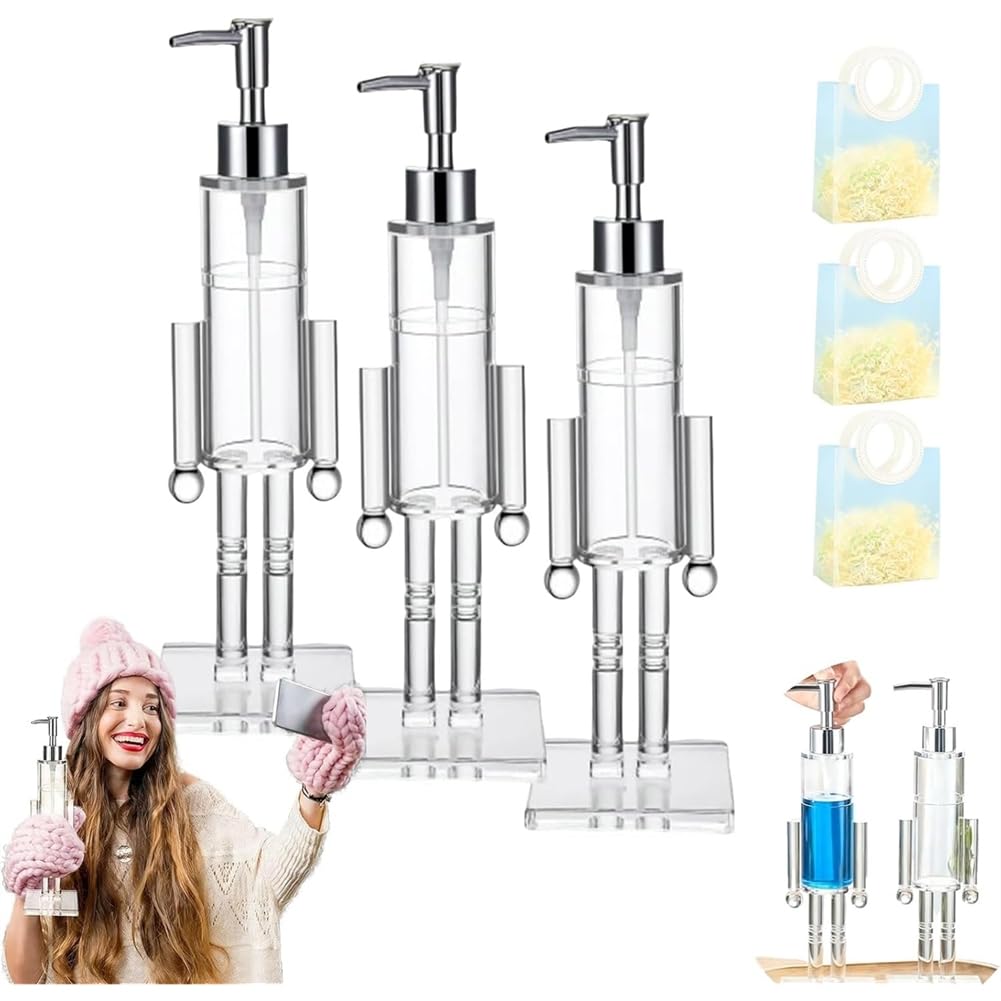 Hndhbfgrt Soapdispenser Refillable Soap Bottle, Clear Acrylic Nutcracker Soap Dispenser, Decorative Soap Dispenser