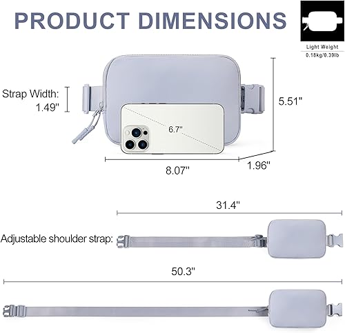Miniatura 4 de CLUCI Riñonera pequeña para mujer, cangurera cruzada en todas partes, a la moda, con correa ajustable, A1-gris