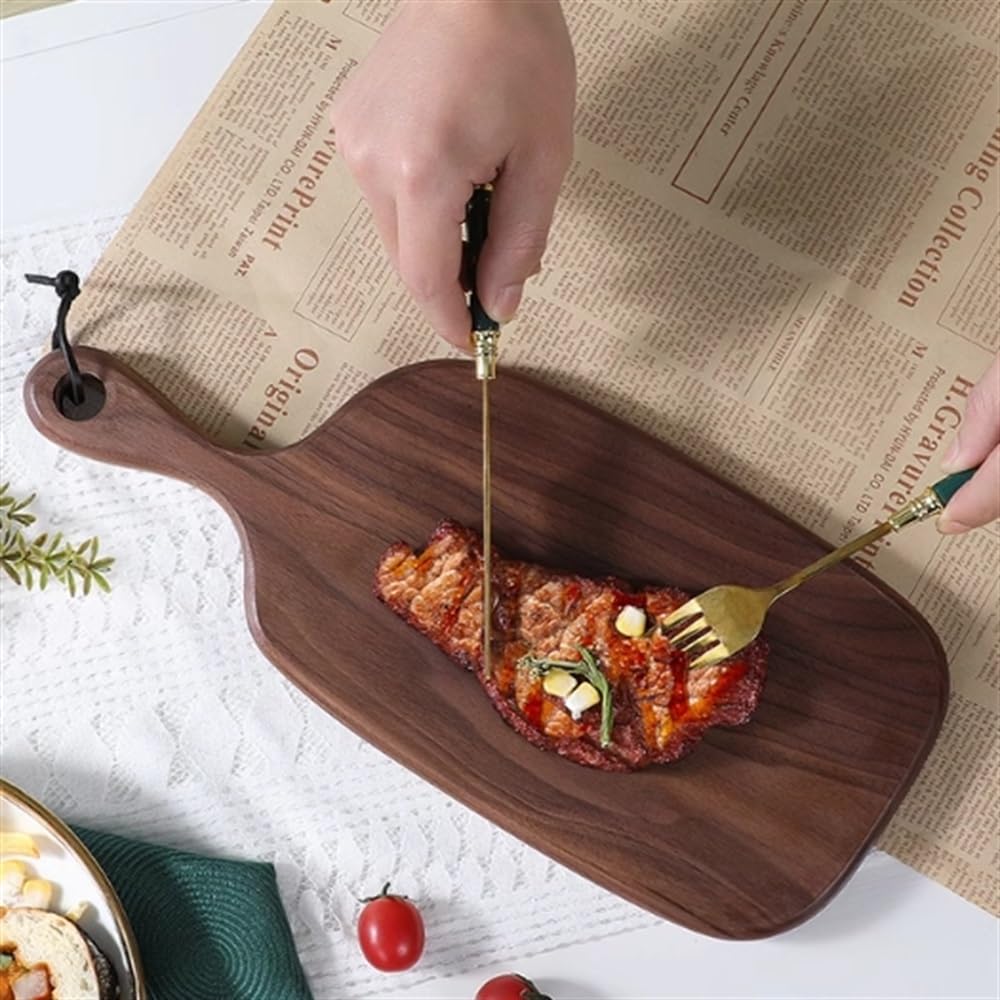 Küchen-Steakbrett Hölzerner Steak-Essteller, Home-Pizza-Teller, Brotteller, Tablett, Snack-Teller, Steak-Schneidebrett, Western-Food-Serviertablett(16x35cm)
