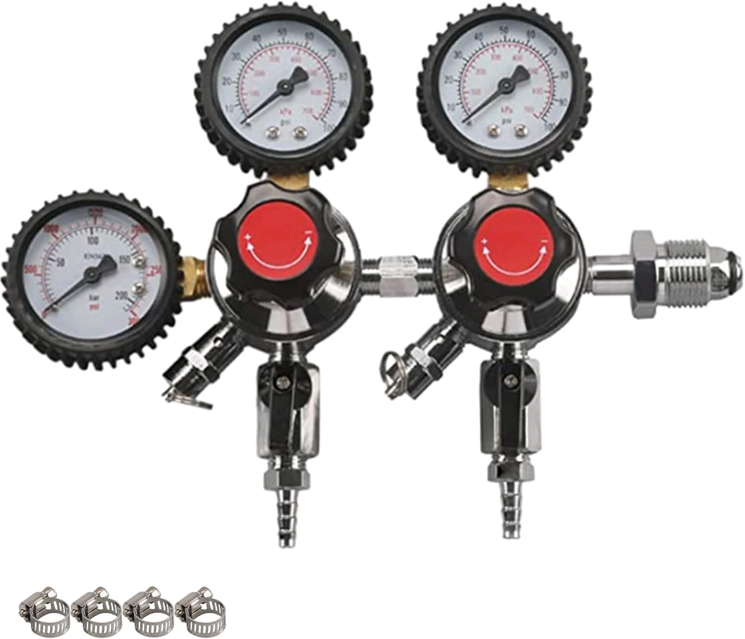 LUCKEG Triple Guage Nitrogen Regulator Draft Beer