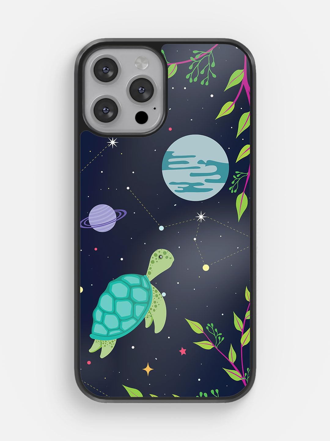 Macmerise Space Turtle Bumper Back Cover Case Compatible with iPhone 12 Pro | Shock-Absorbing Rubberized Sides, PC & Acrylic Hard Back, HD Print, All Sides Protection, Slim & Lightweight