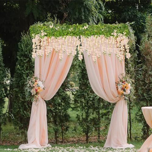 Cewor 5Pcs Artificial Flowers Wisteria Garland, Total 33Ft Silk Fake Hanging Flowers Vines Rattan For Wedding Arch Floral Backdrop Home Garden Outdoor Ceremony Decor thumb #4