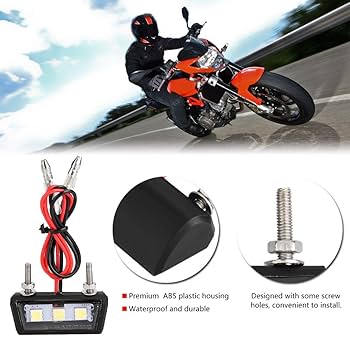 Motorcycle LED Light Smoke Tail Light 12v License Plate Rear Lamp For Dyna Super Wide Glide