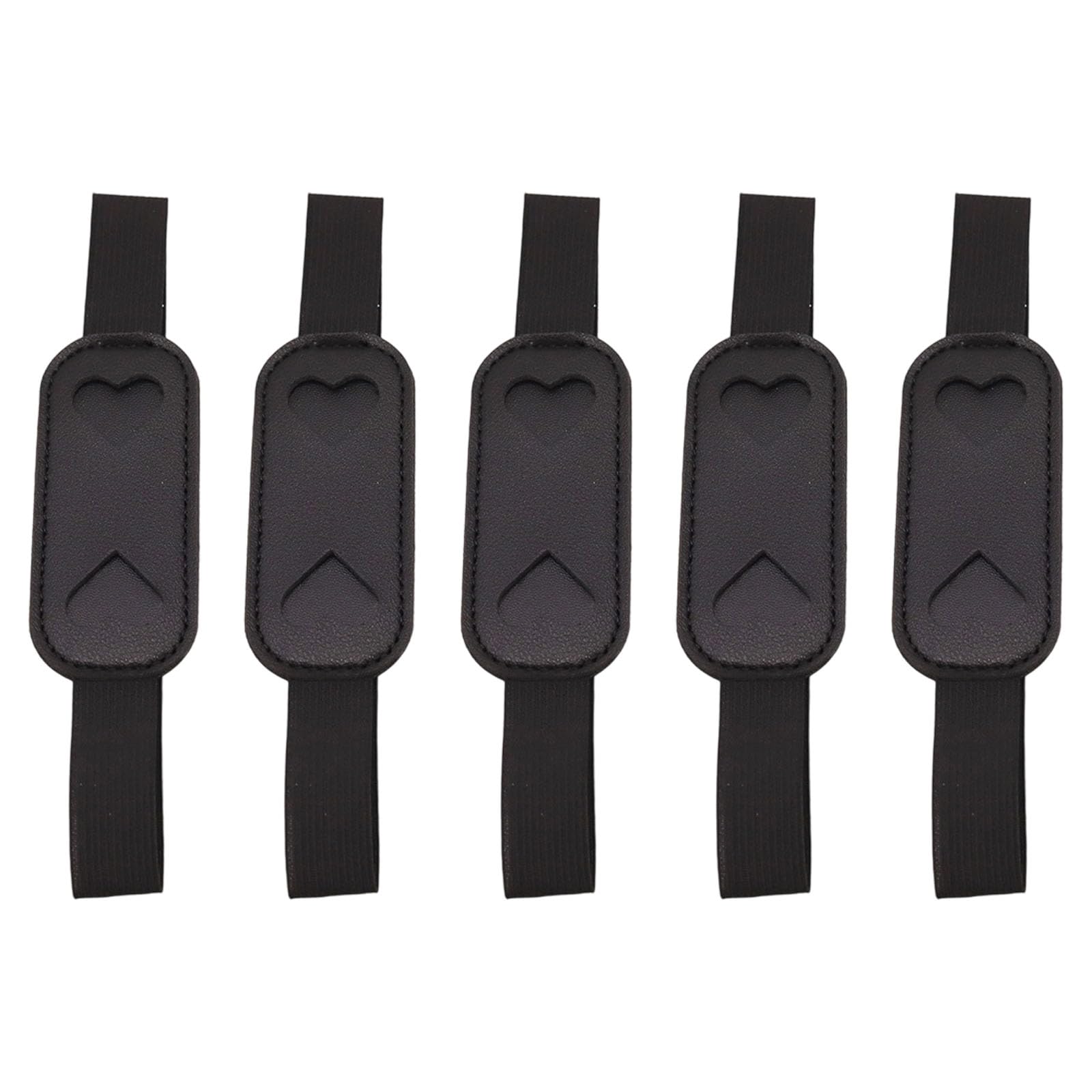 HANCLE 5Pcs Leather Pencil Case with Adjustable Elastic Bands Notebook Pencil Sleeve Pen Pouches for Hardcover Journal Folder Notebook Accessory Pen Clip