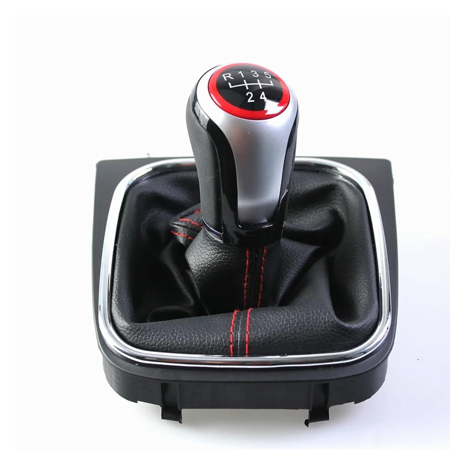 Kunyos 5 Speed Knob With Boot Shift Knob For Vw For Golf 5 6 R32 For Gti For Gtd Mk5 Mk6 For Jetta For Scirocco 5 6 Speed Stylish Gear Shifter 1 Shift With Boot Cover
