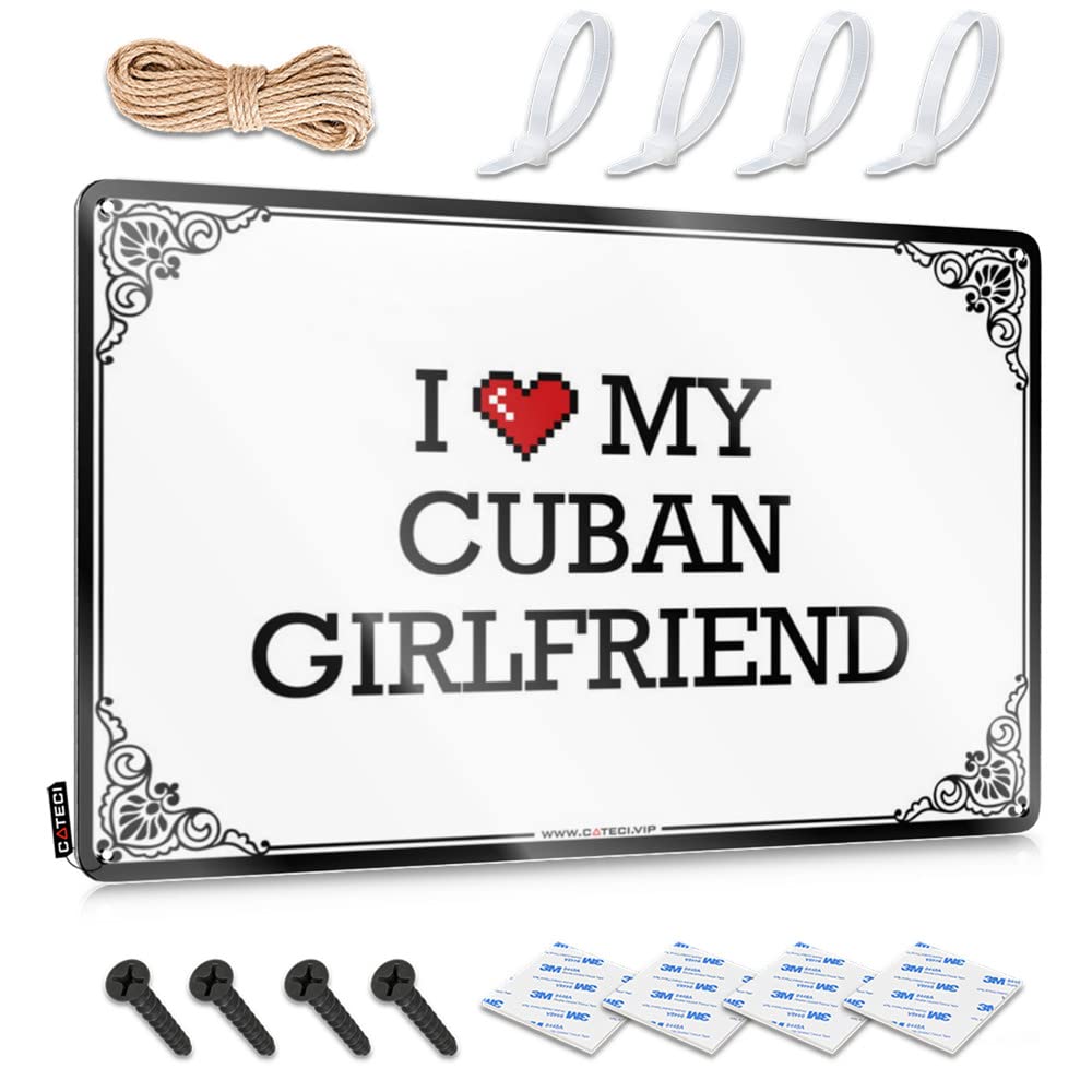 Decorations Core Wall Art - I Love My Cuban Girlfriend Ideas Americana Retro Style Decoration For Man Cave Bar(30X40CM)