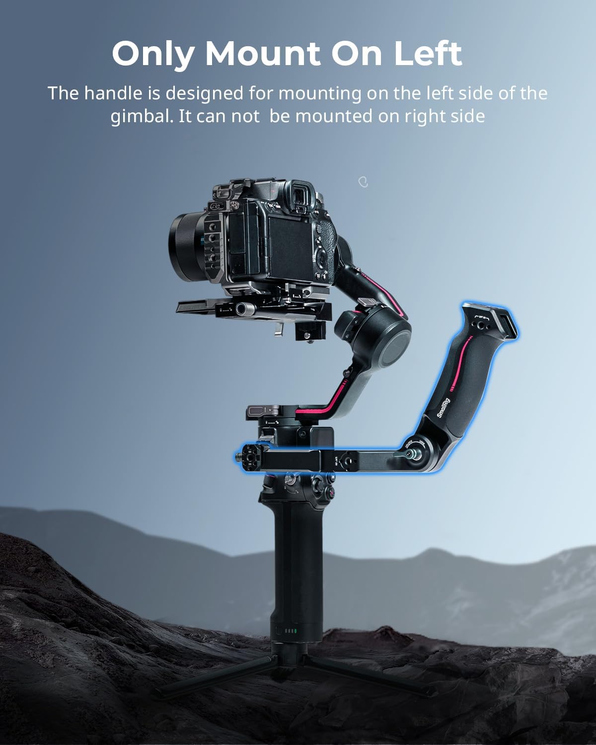 SmallRig Sling Handle Gimbal Handgrip for DJI RS 2 / RSC 2 / RS 3 / RS 3 Pro/RS 3 Mini/RS 4 / RS 4 Pro/RS 4 Mini/RS 5, Adjustable Gip for Low Angle Shots, w/QD Socket